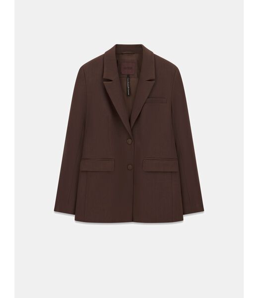 جيس flannel single breasted blazer