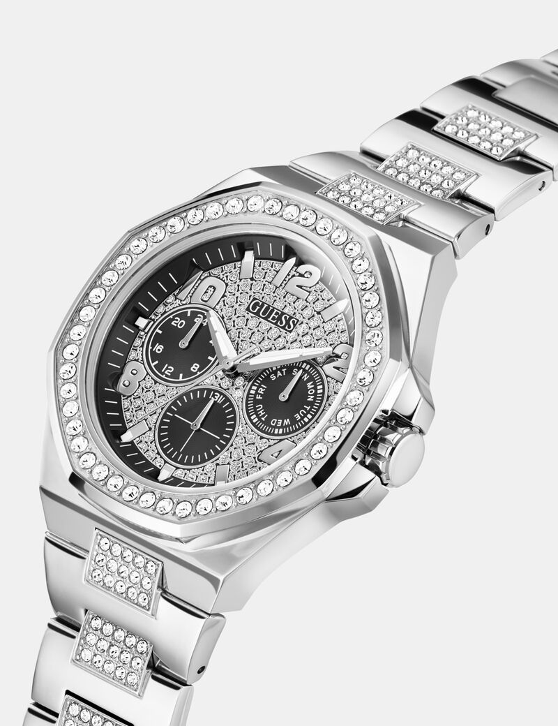 Mens Silver Tone Multi-function Watch