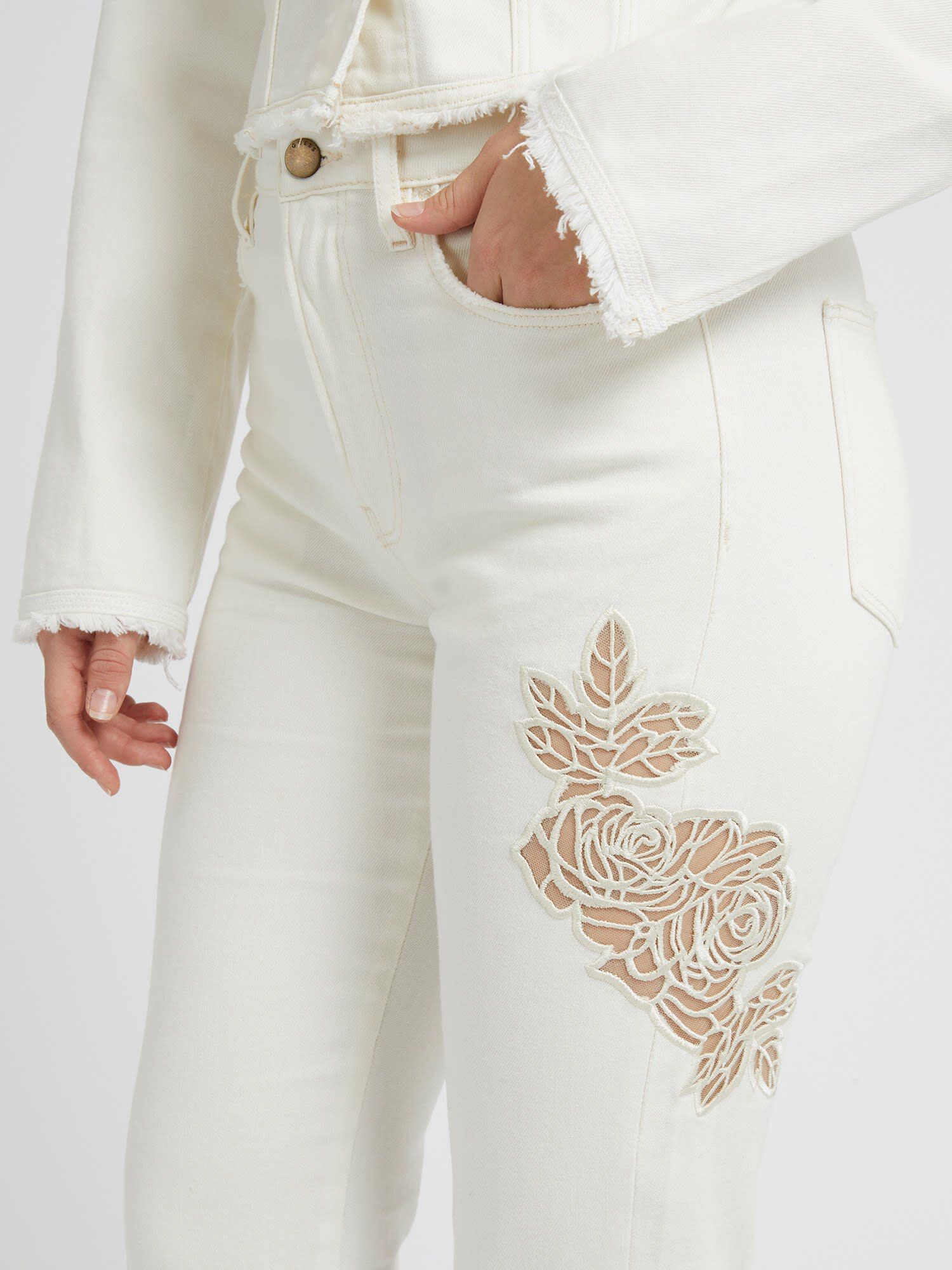 Guess shop embroidered jeans