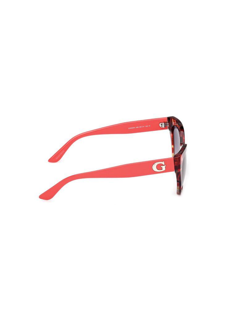 Square red gradient smoke sunglasses