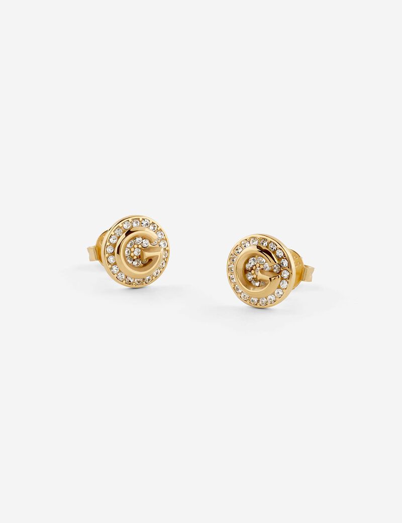 G crystal earrings