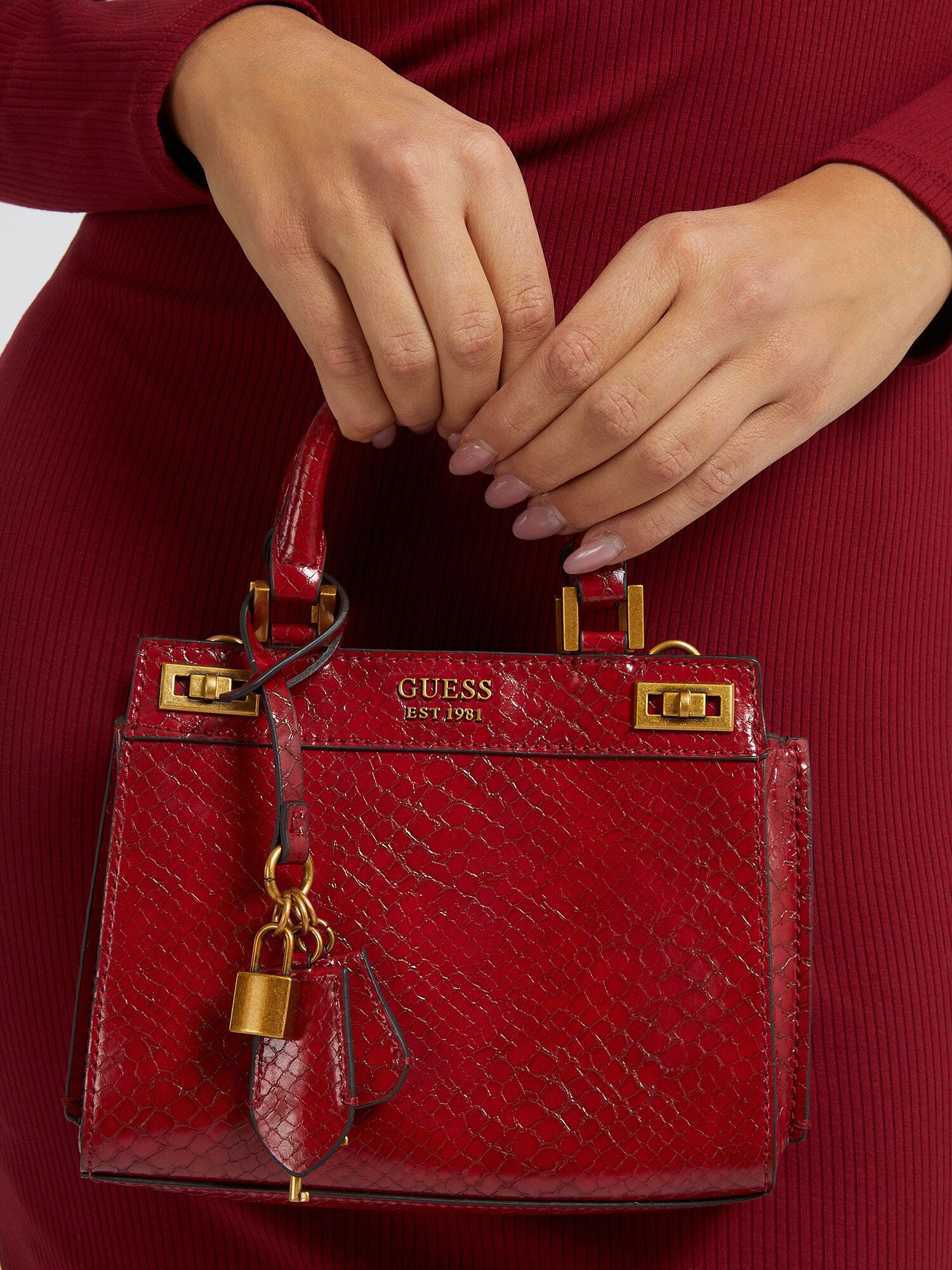 Guess red satchel best sale