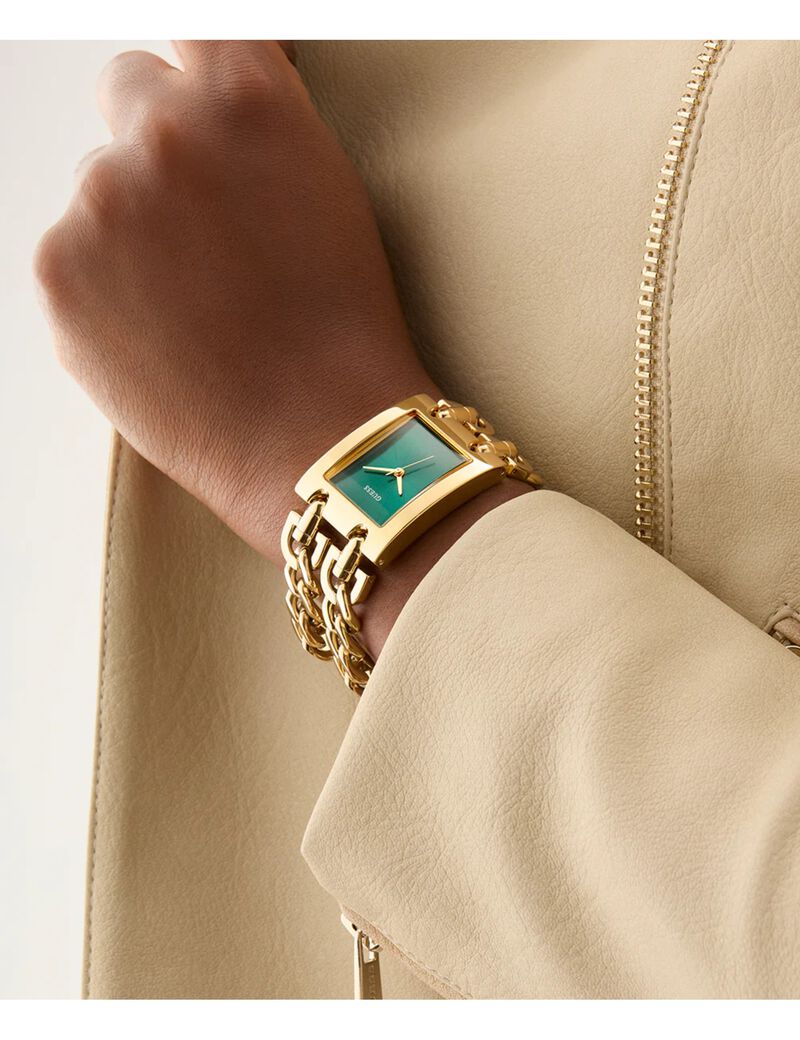 Guess Trend Women Mod Heavy Metal Quartz Analog 28 Mm Gld Case Gold Tone Ss Brt