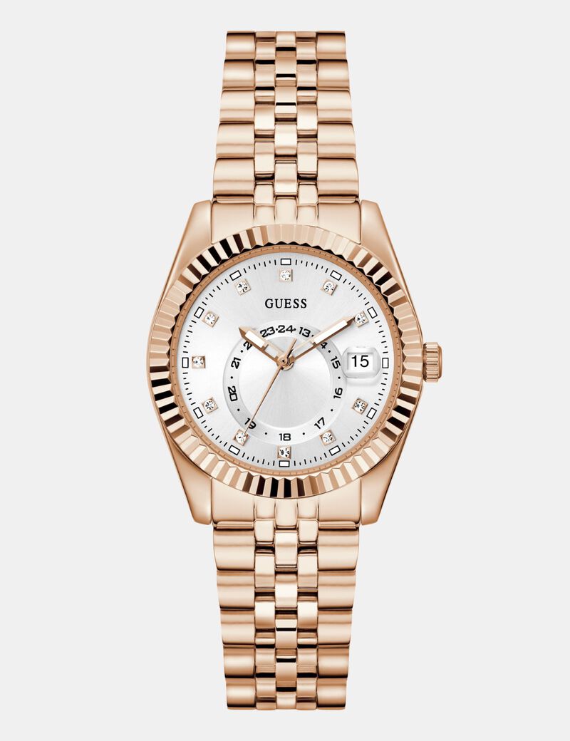 Ladies Rose Gold Tone Multi-function Date Watch