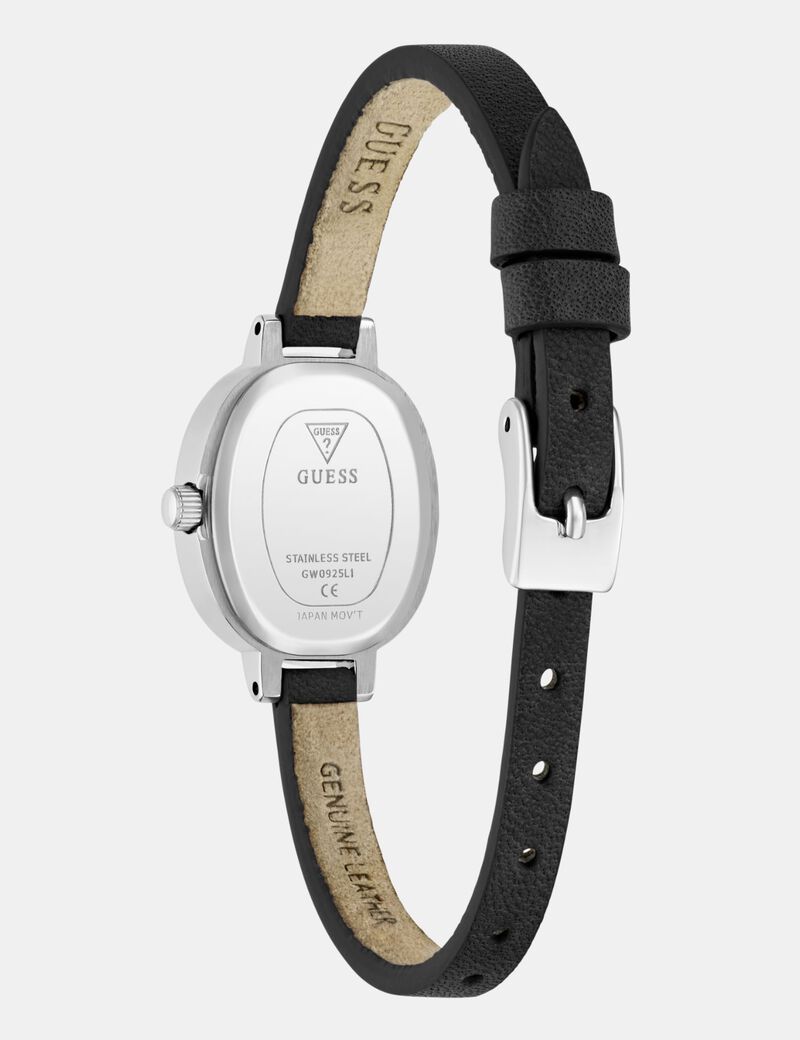 Ladies Black Silver Tone Analog Watch