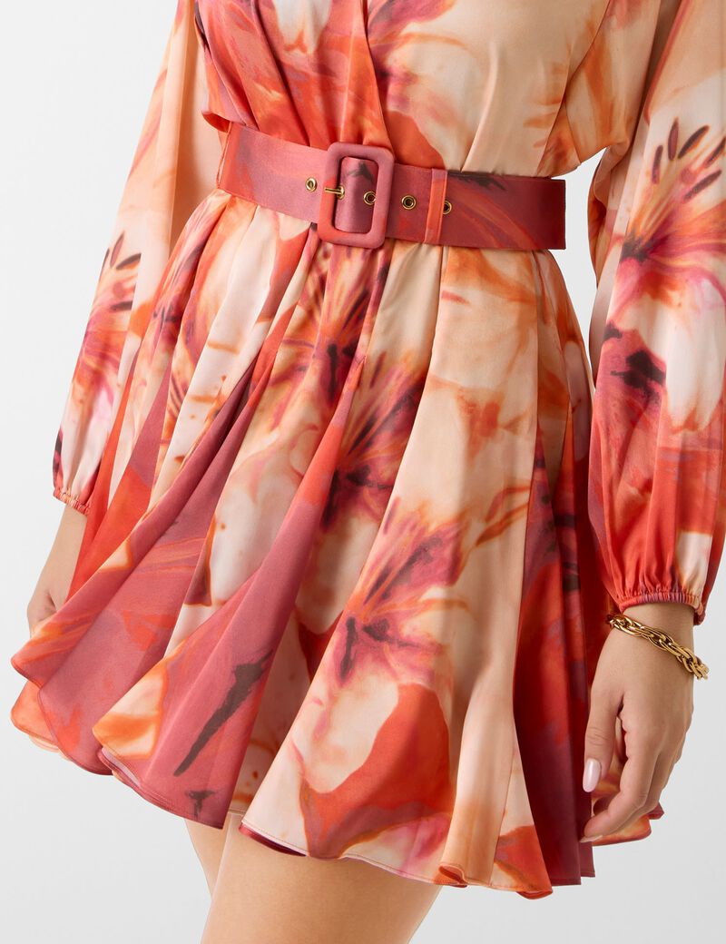ESTELA SURPLICE PRINTED DRESS