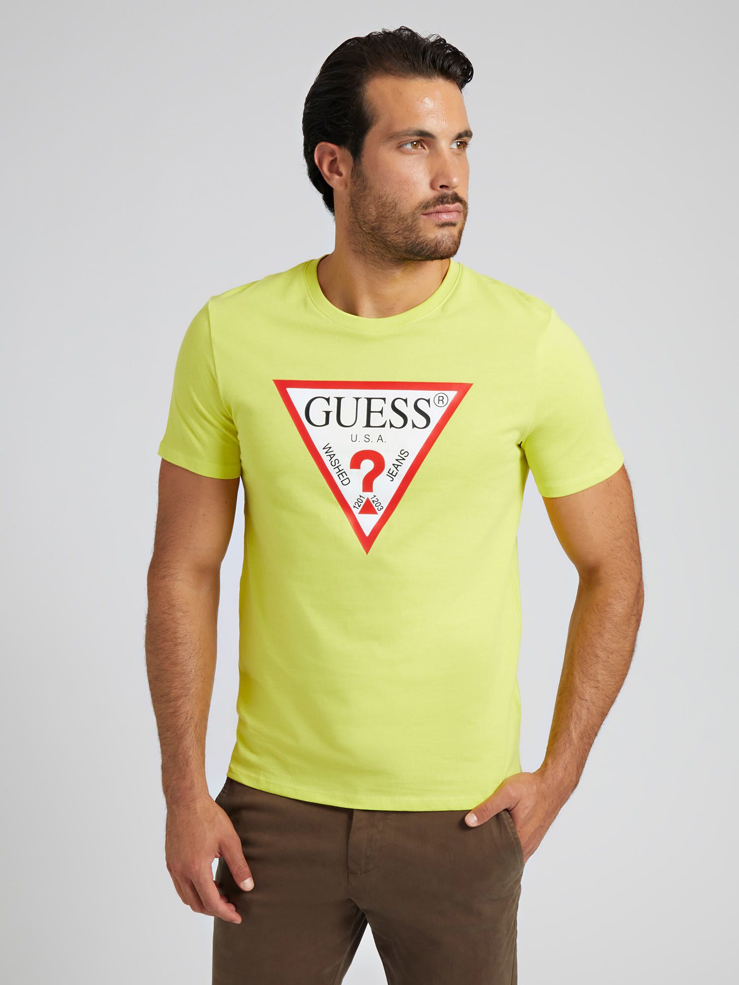 Shop GUESS Online Triangle Logo T Shirt