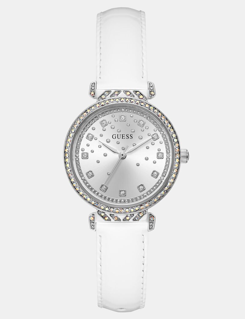 Ladies White Silver Tone Analog Watch