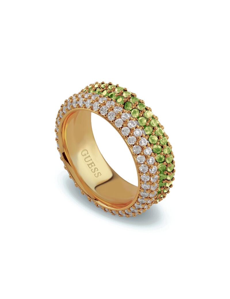 guess 8mm essenza pave double ring