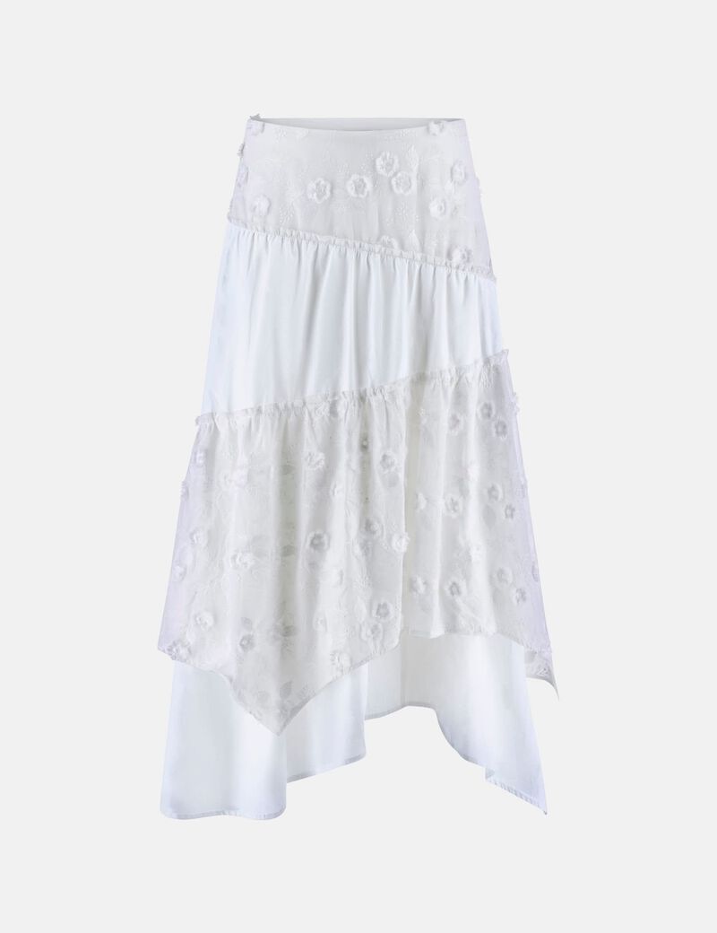 تنورة متوسطة غير متماثلة