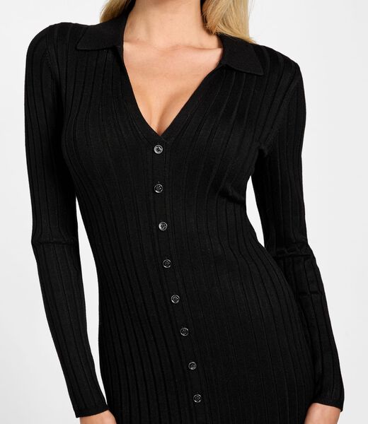 Rib-knit midi sweater dress