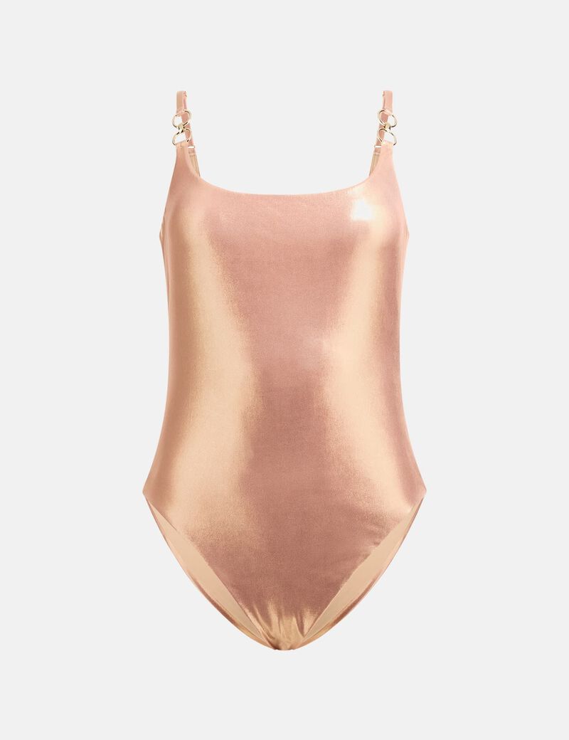 Metallic effect one-piece swimsuit