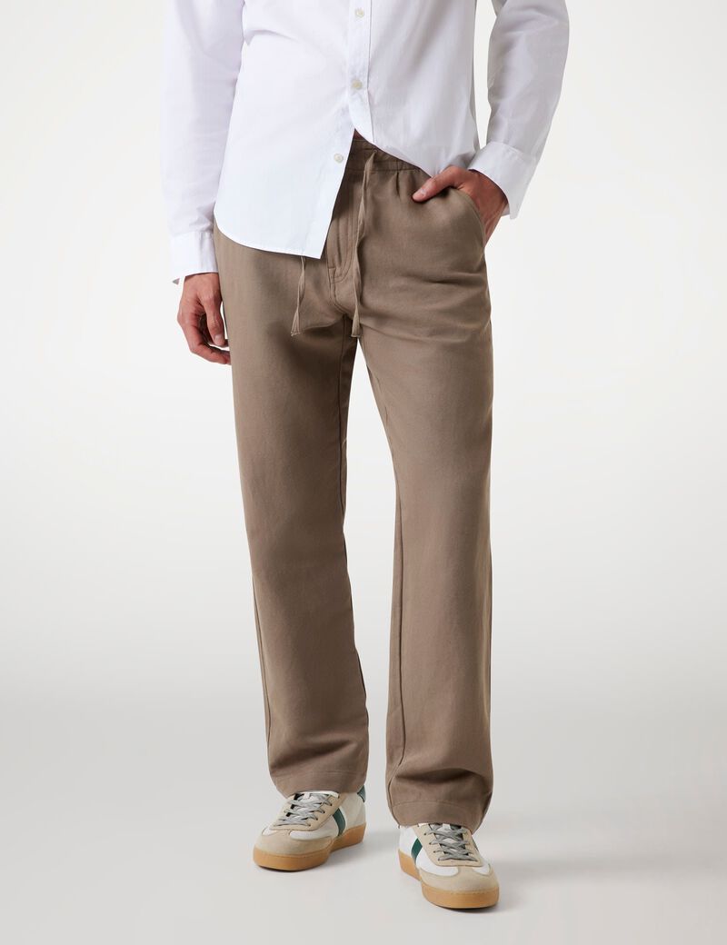 بنطلون مريح من مزيج الكتان