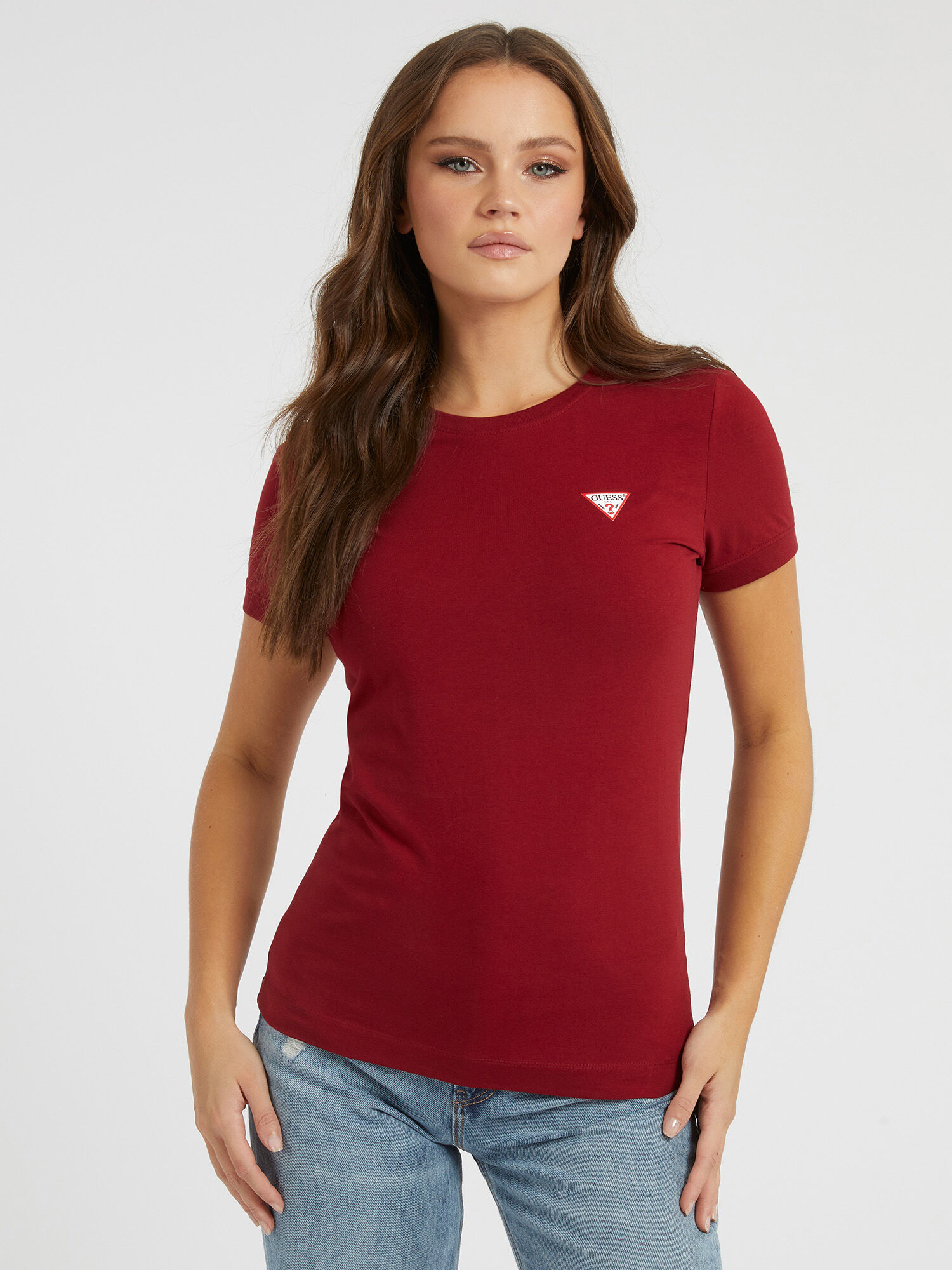 Guess small logo t shirt top