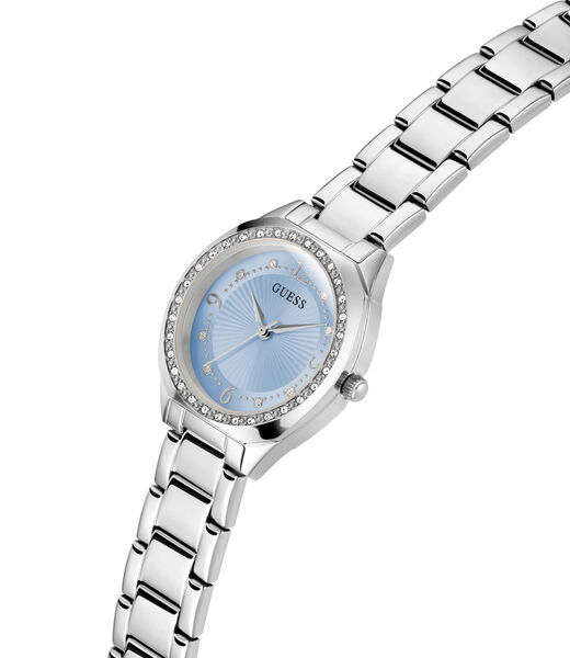 Ladies Silver Tone Round Analog Watch