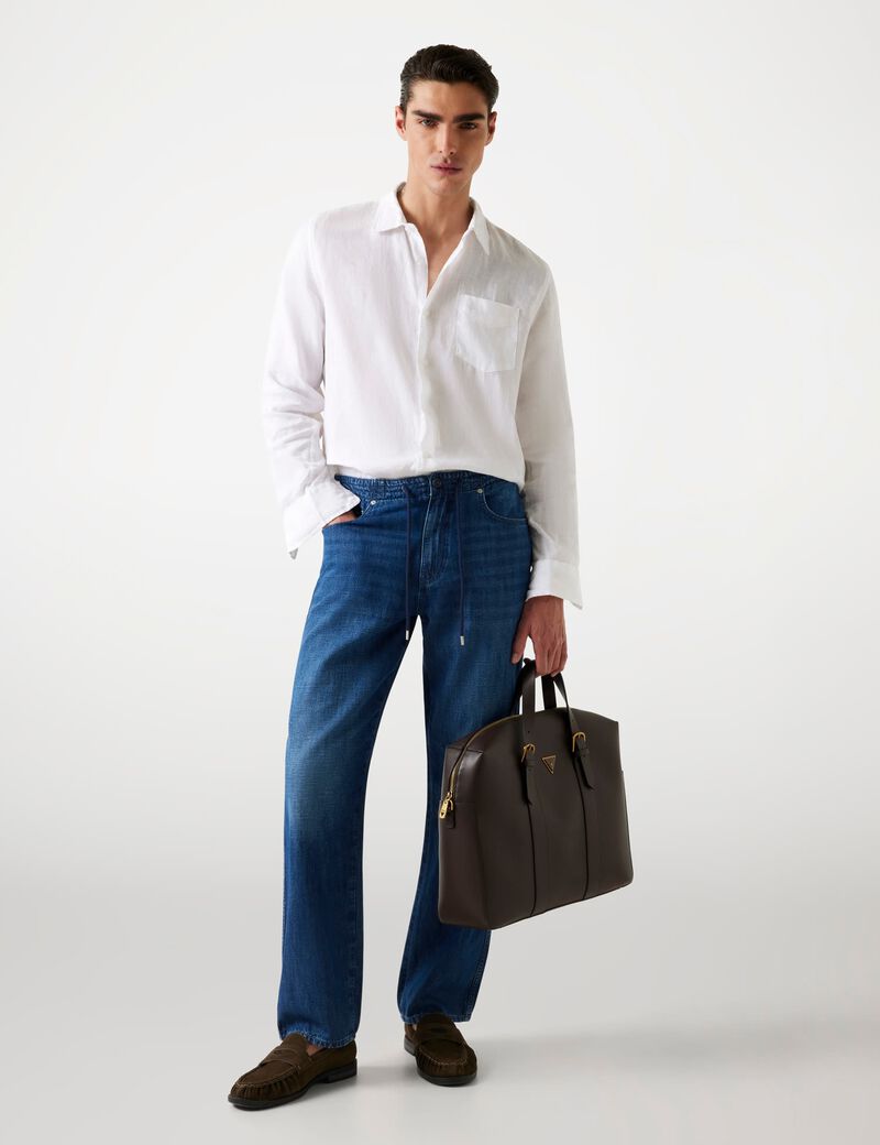 بنطال رياضي من مزيج الكتان