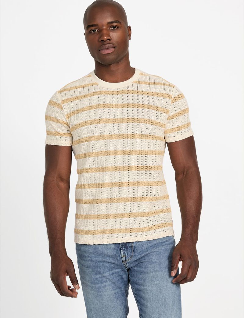 Striped textured knit top