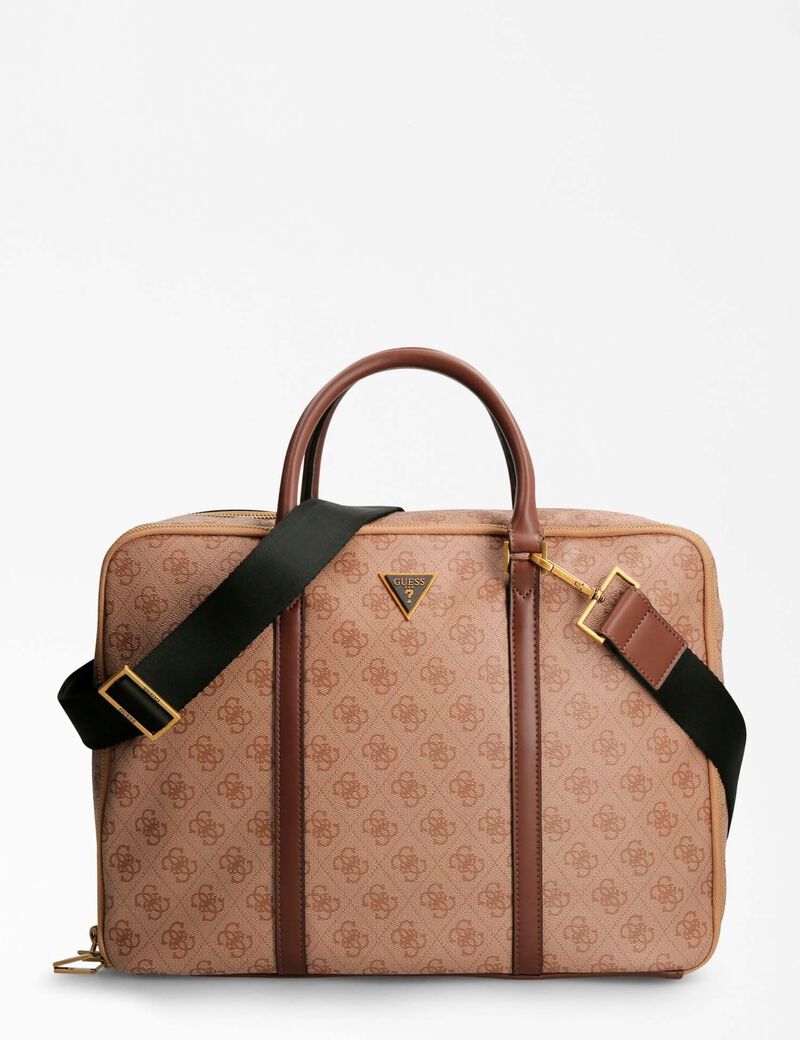 GUESS Vezzola Smart 4G-Logo - Mini Sac Bandoulière Homme Élégant, Cuir Et Métal Argenté