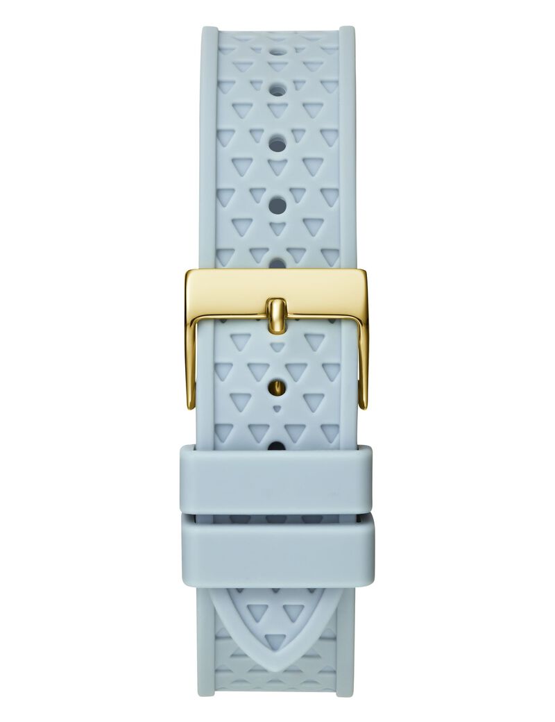 ساعة كوارتز تناظرية من السيليكون باللون الأزرق