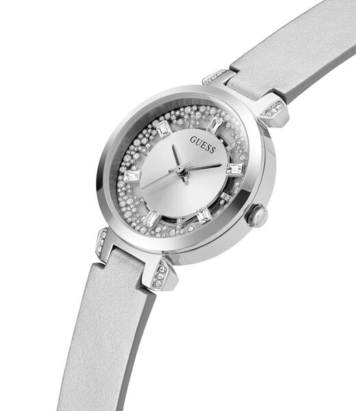 P SLV CS W/ CRYS / SUN SLV + CLEAR SEE THRU GLITZ DL / SLV METAL SMTH LTR STRP