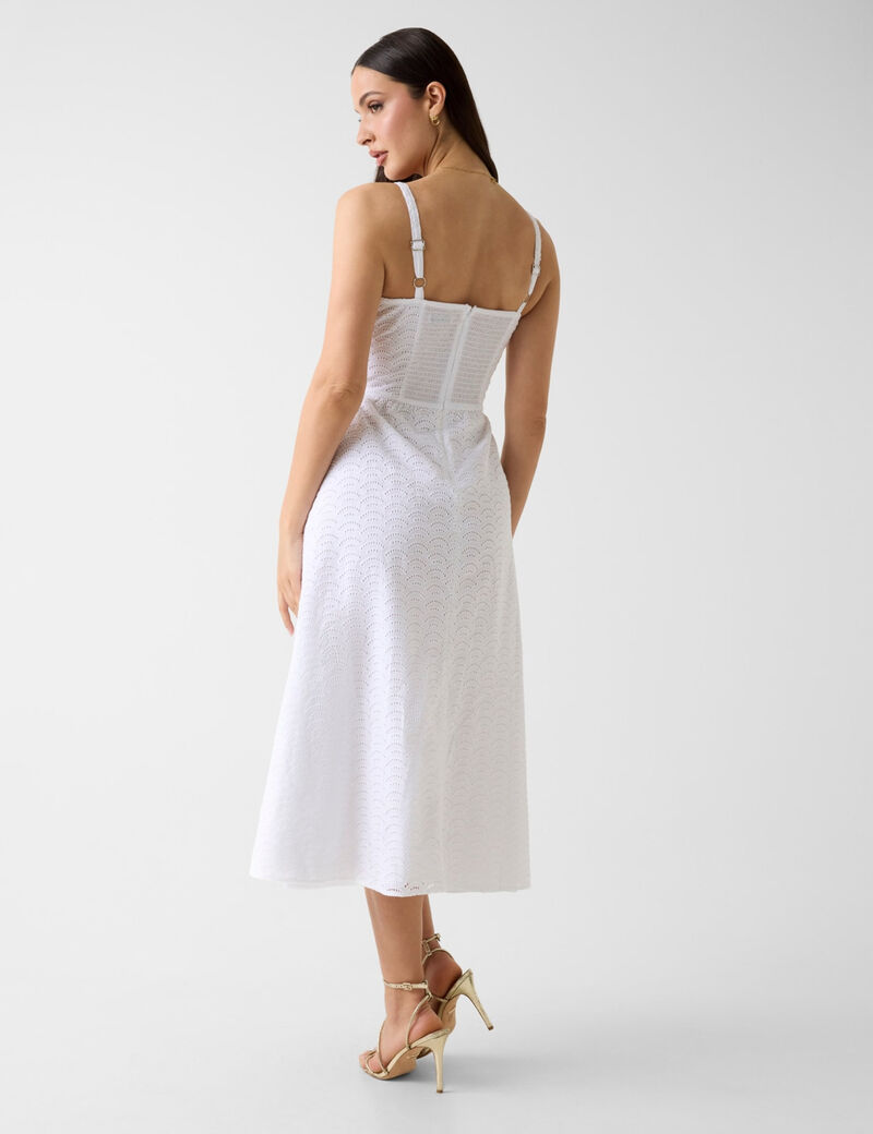 guess eyelets midi dress