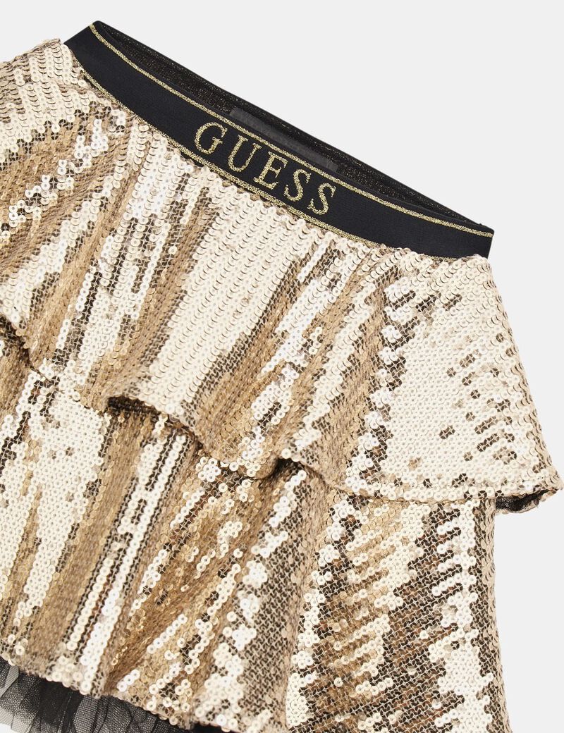 All over sequins mini skirt