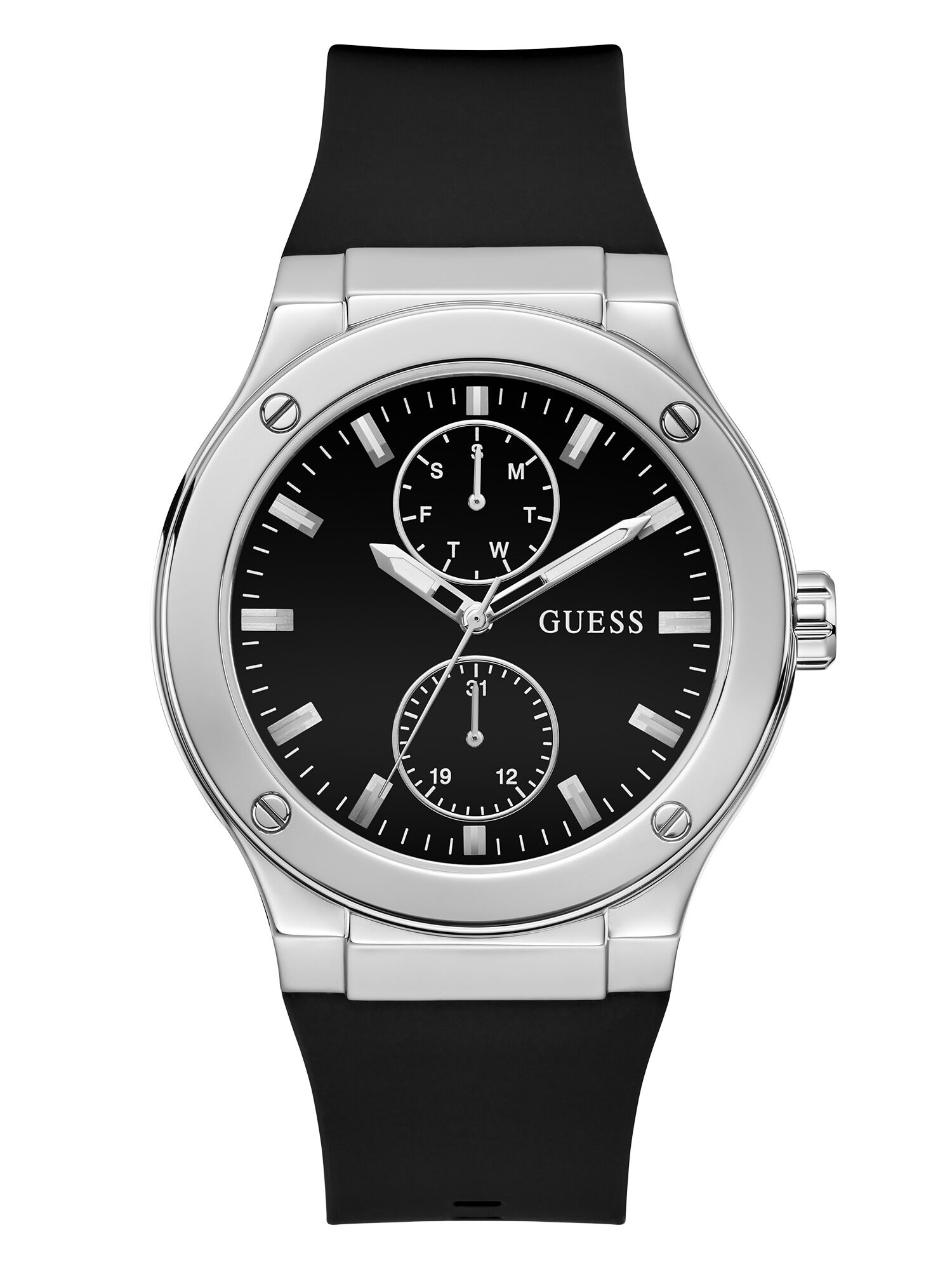 Guess black silicone watch online