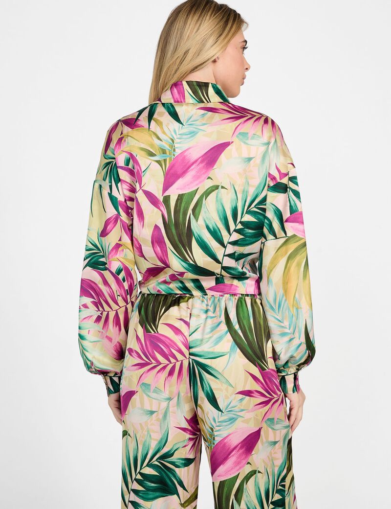 guess cropped satin shirt