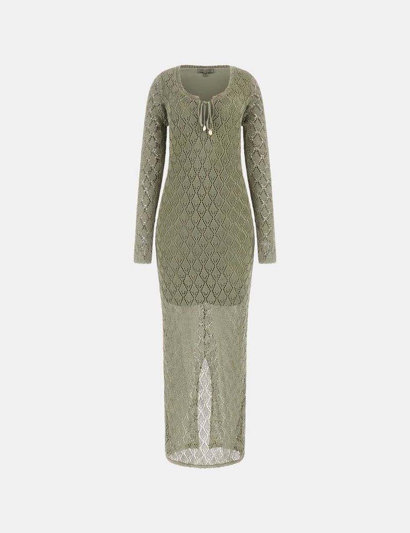 فستان ماكسي مفتوح من الأمام