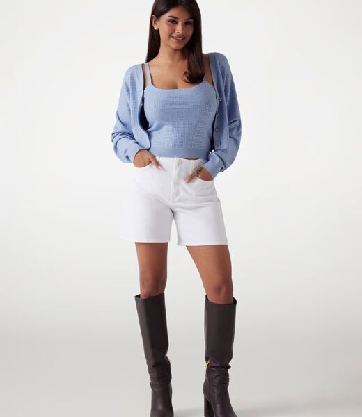 Rhinestones cropped tank top