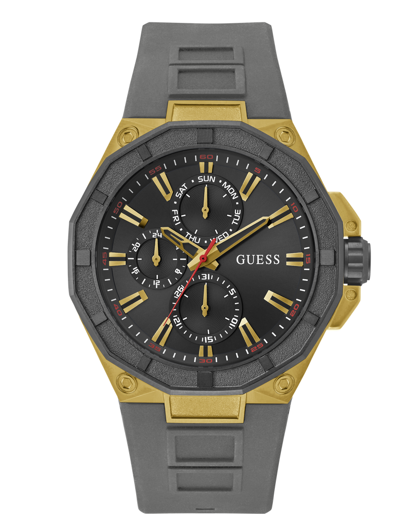 Mens Gray Gold Tone Multi-function Watch