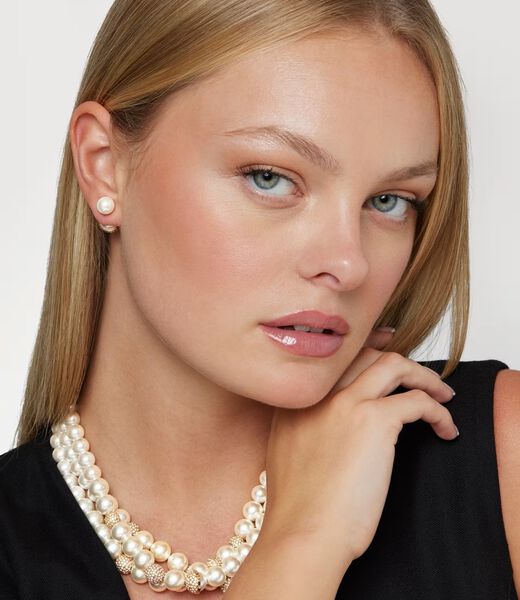 10Mm Mop Crys Piercing Earr