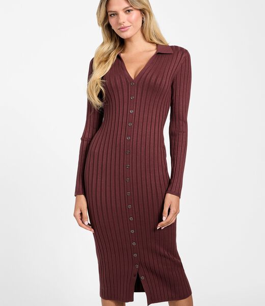 Rib-knit midi sweater dress