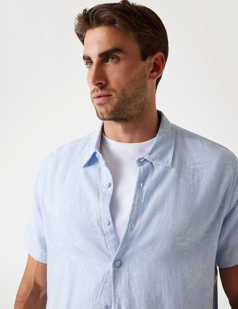 قميص جاكار من مزيج الليوسيل