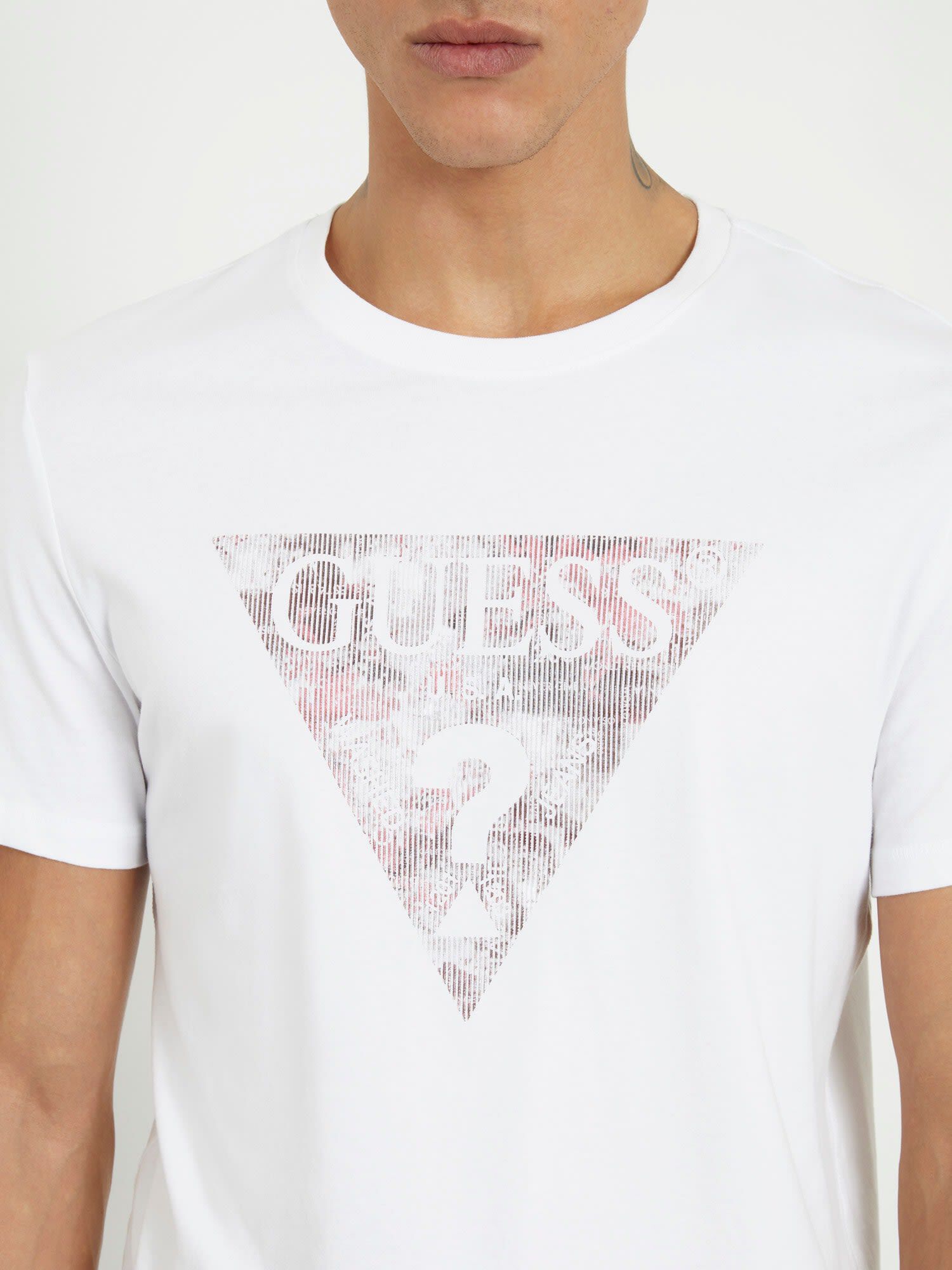 Shop GUESS Online Triangle Logo Stretch T Shirt