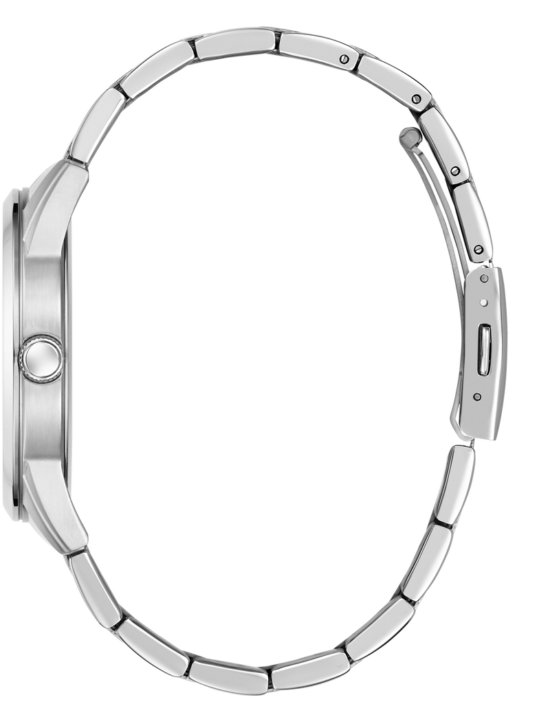 Mens Silver Tone Analog Watch