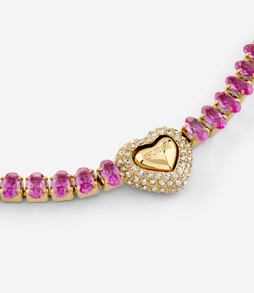 Pave heart tennis bracelet