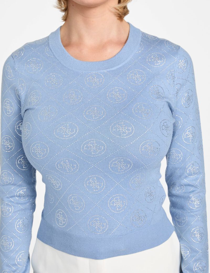 Logo rhinestones sweater