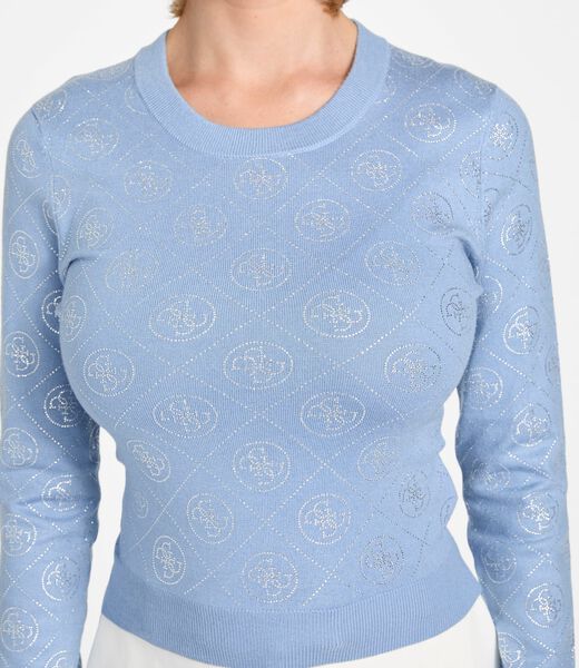 Logo rhinestones sweater