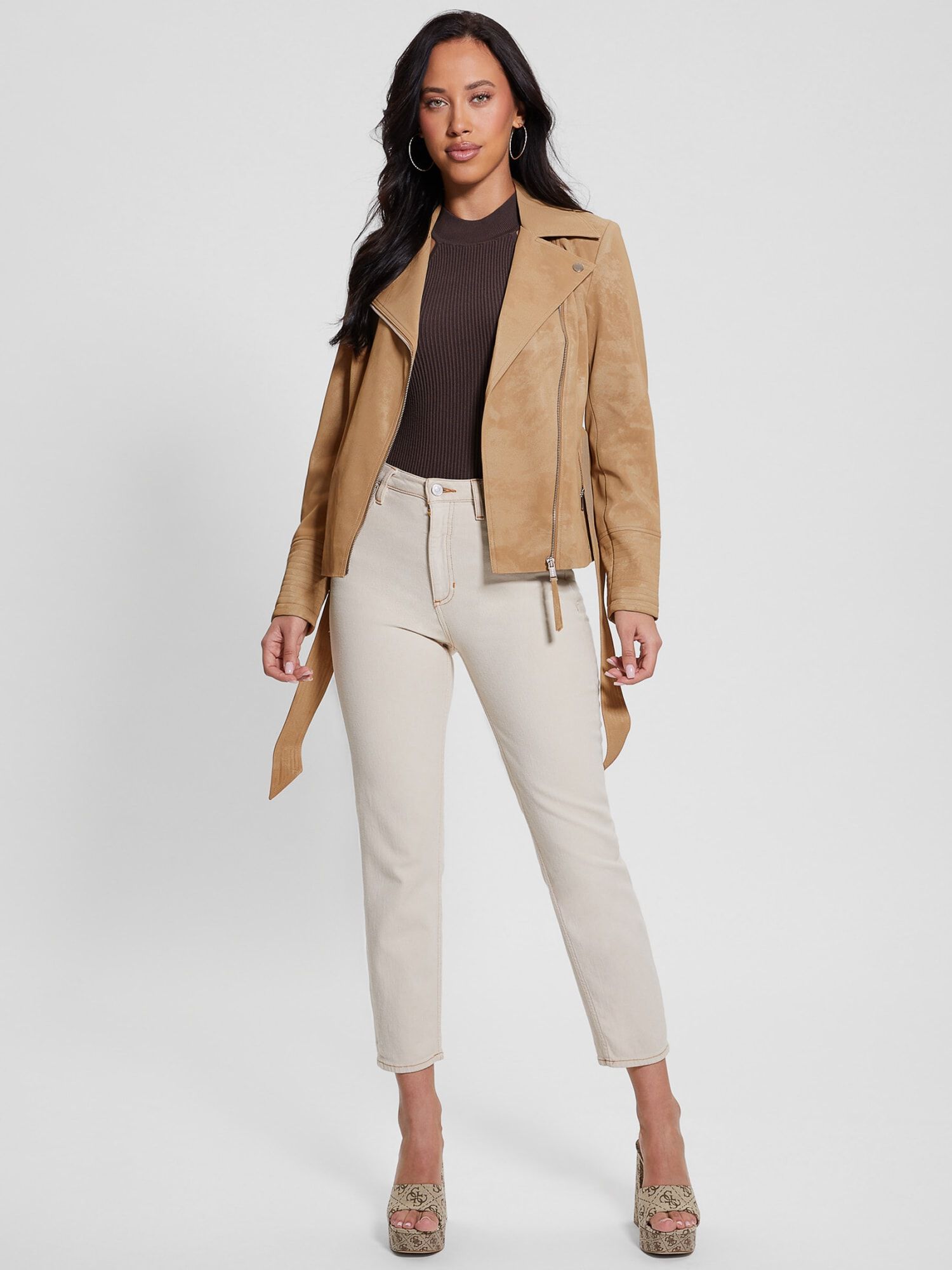 Shop GUESS Online Faux Leather Biker Jacket