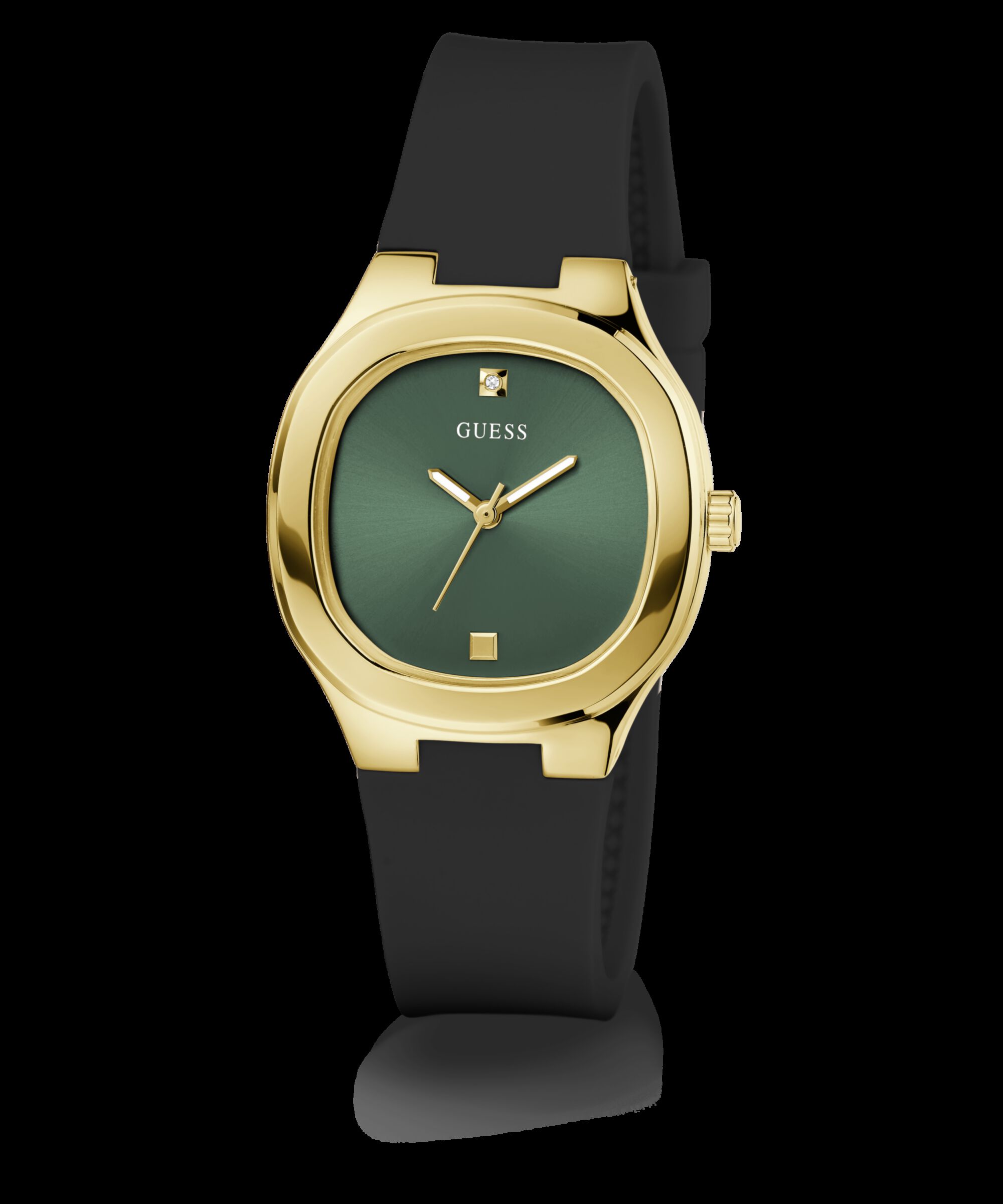 Shop GUESS Online Black Quartz Analog Silicone Watch