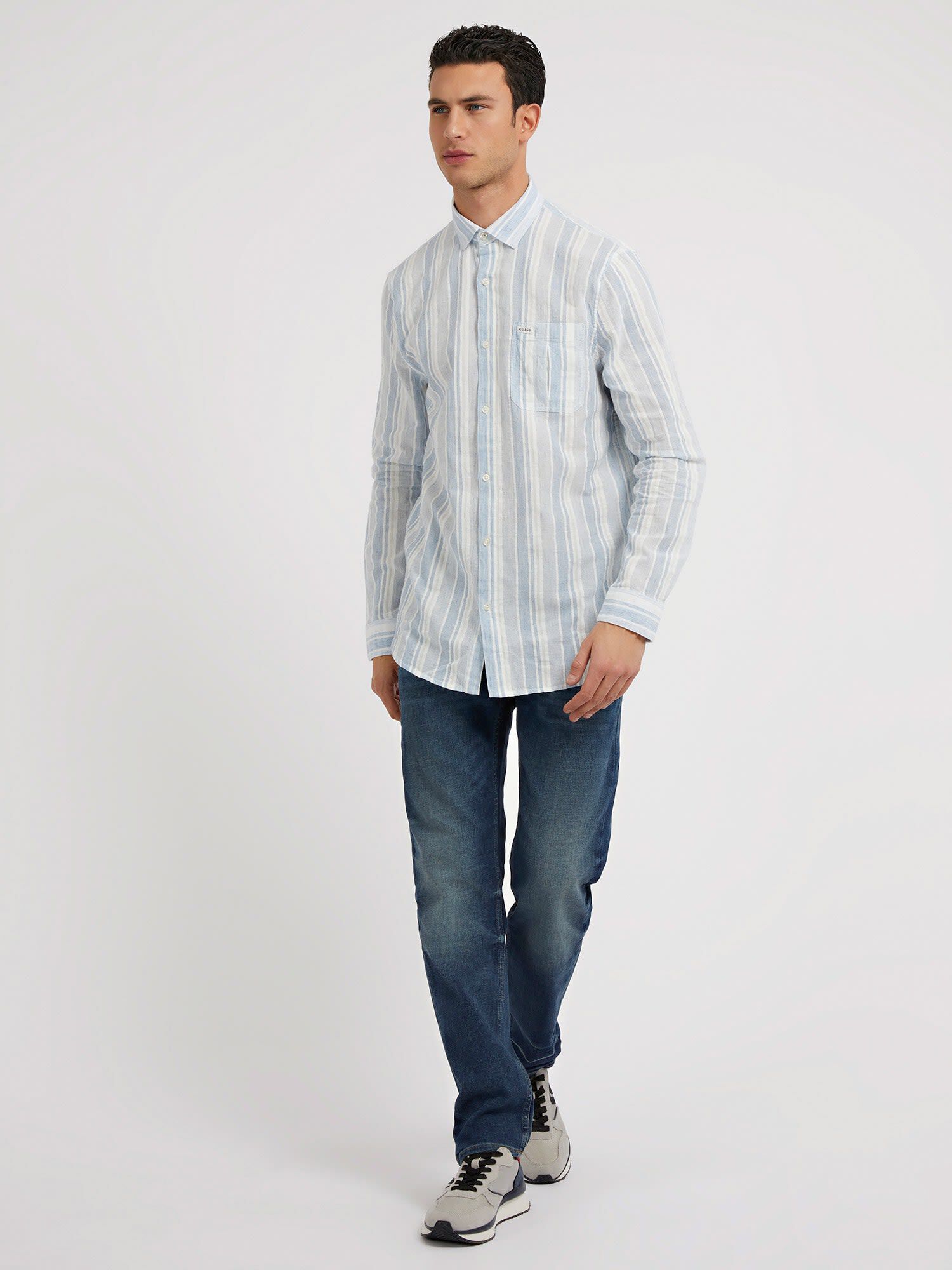 Shop GUESS Online All over striped shirt