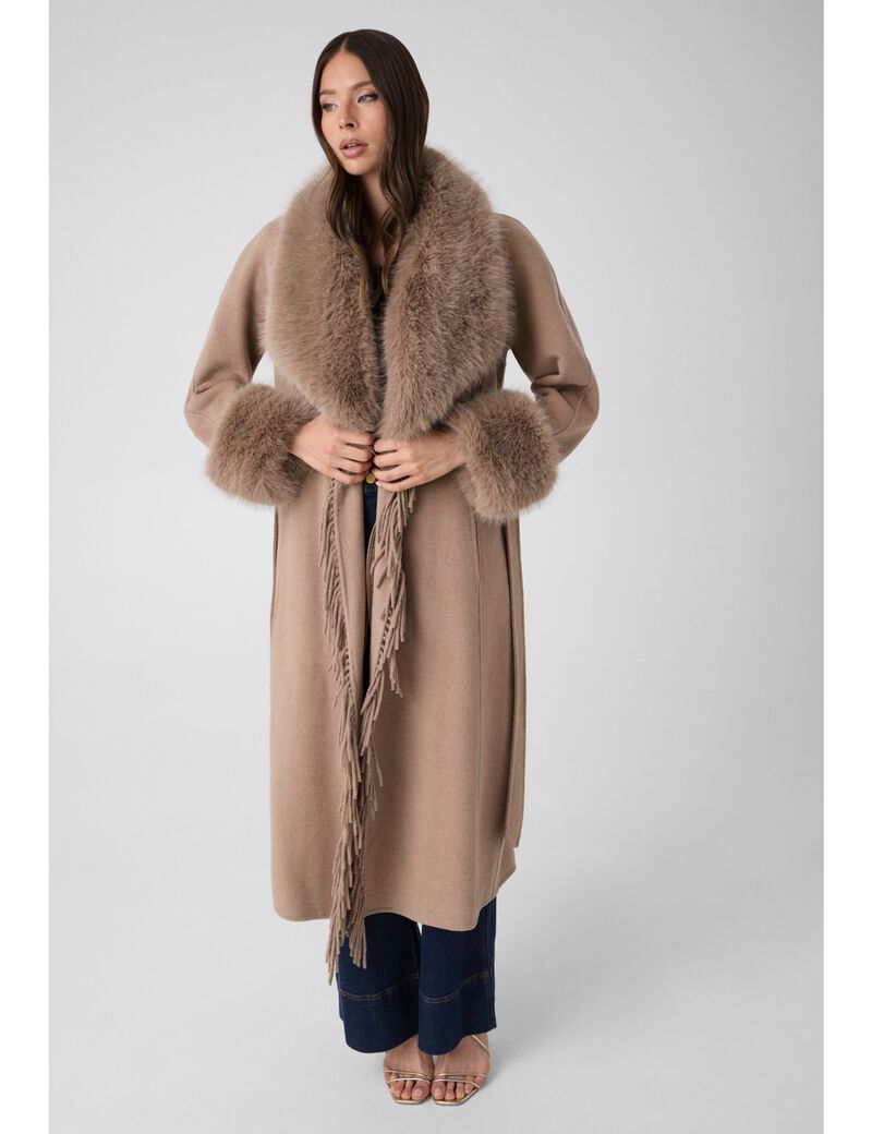 جيس marciano fringed coat