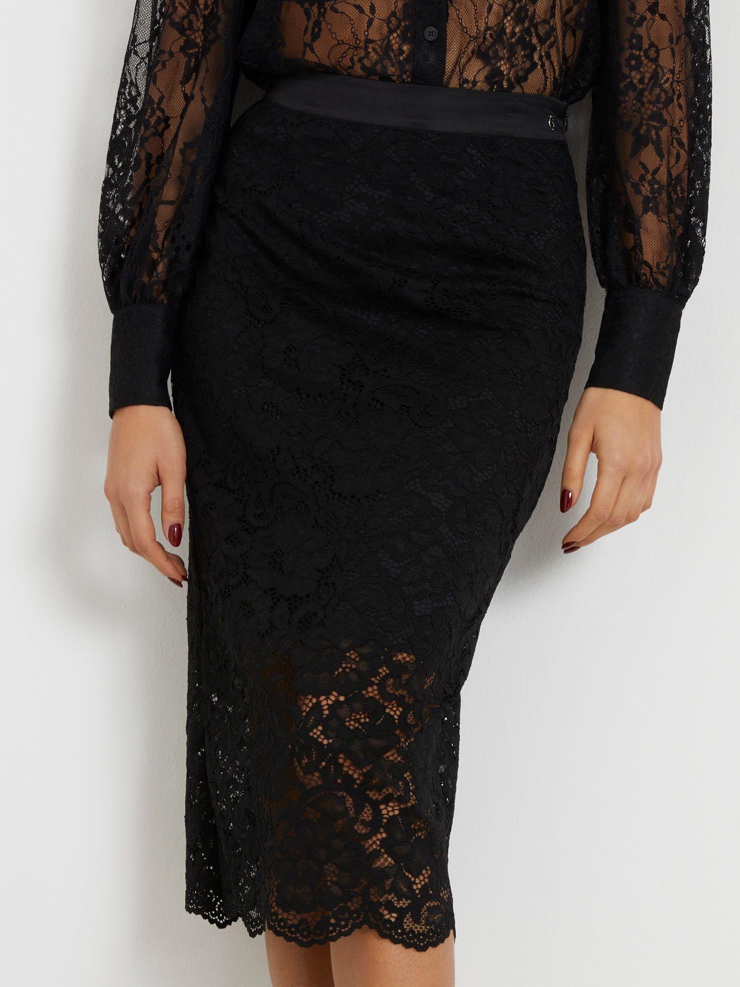 Guess black lace up skirt store