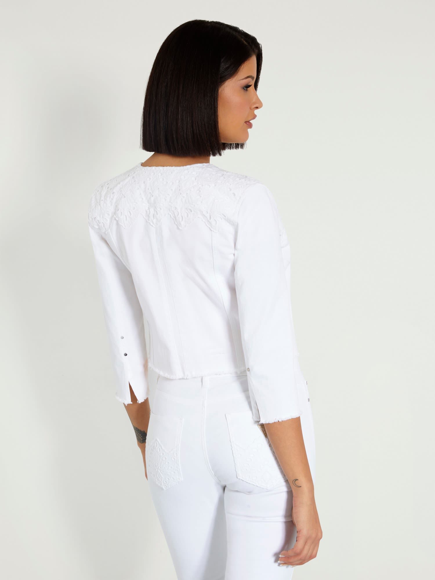 Shop GUESS Online Embroidered denim jacket