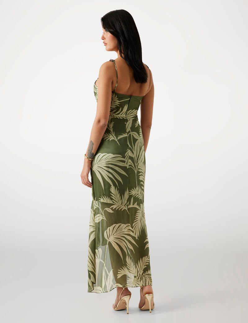 Printed chiffon maxi dress