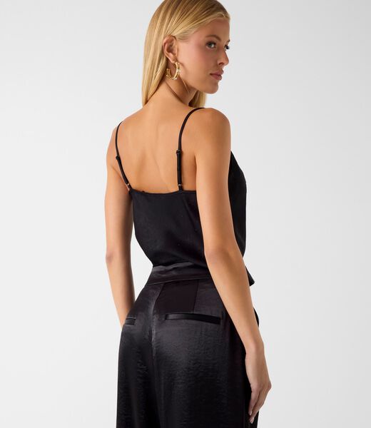 Sleeveless satin vest top