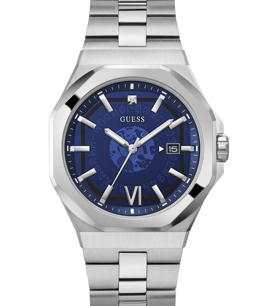 Silver-tone and Blue Watch