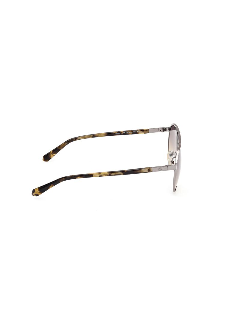 Round matte gunmetal gradient smoke sunglasses