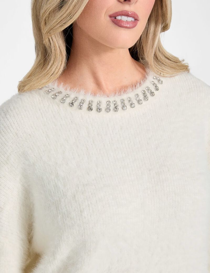 Fuzzy knit sweater
